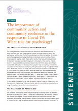 The importance of community action and community resilience in the response to Covid-19: What role for psychology?